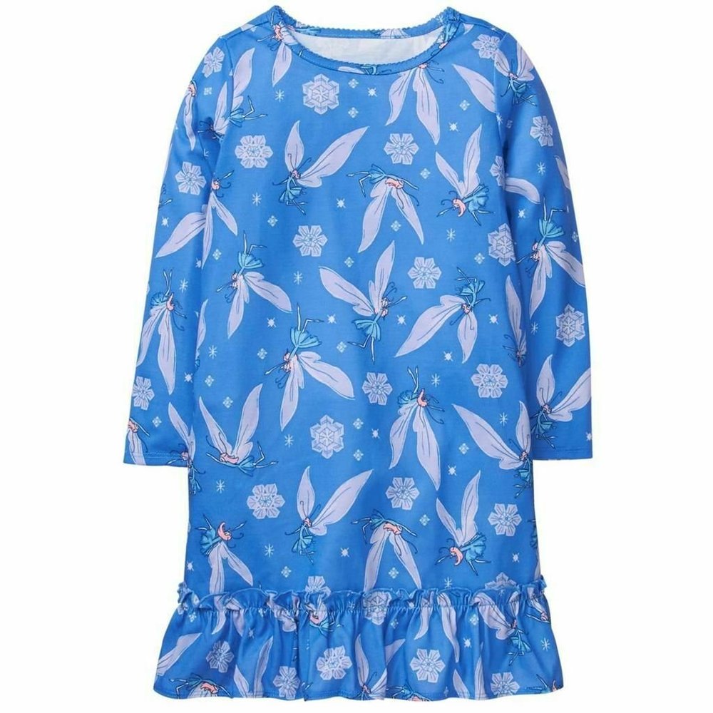 Gymboree Girls Gymmies Snow Fairy Blue Long Sleeve Nightgown Pajamas 4 10-12 NWT